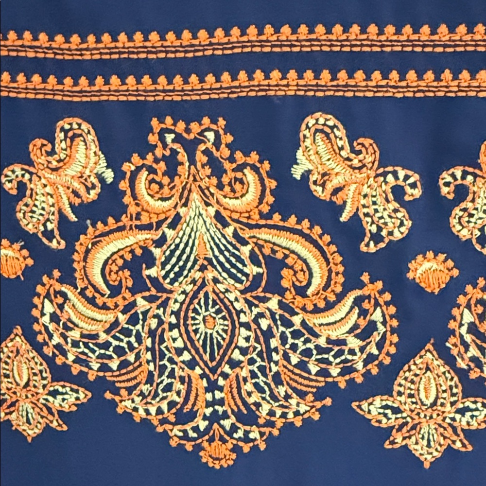 THML Deep Blue Embroidered Top - Picture 2 of 14